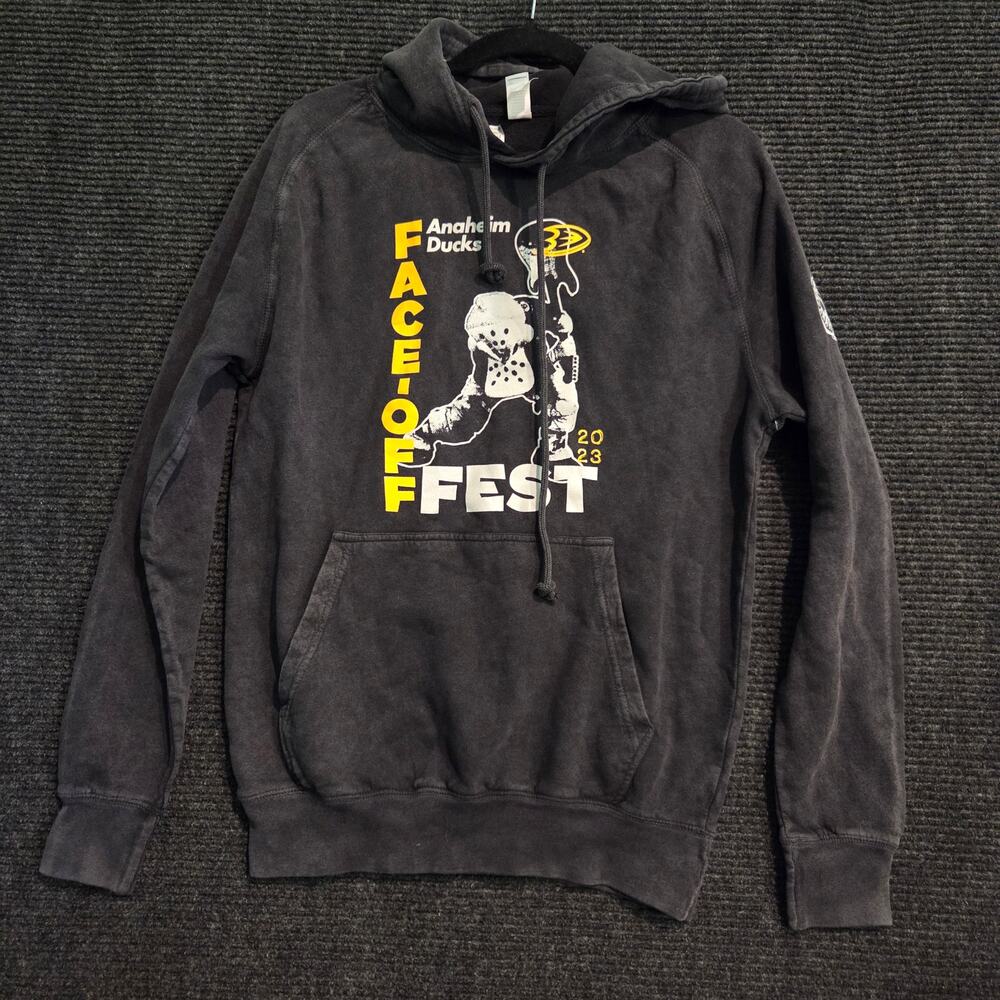Anaheim Ducks 30th Anniversary Hoodie Small Washed Charcoal Face Off Fest 2023